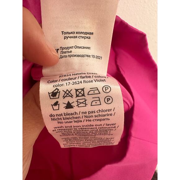 ROTATE Birger Christensen Pink Satin Strapless Side Zipper Mini Dress size US 4 - Picture 16 of 16